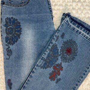 Y2K embroidered jeans